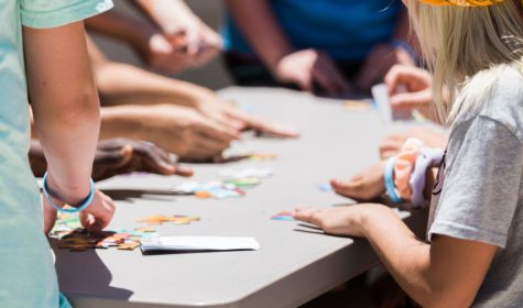 Photo: Kids working on crafts